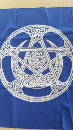 Toalha para oráculos pentagrama celta 70cm - azul