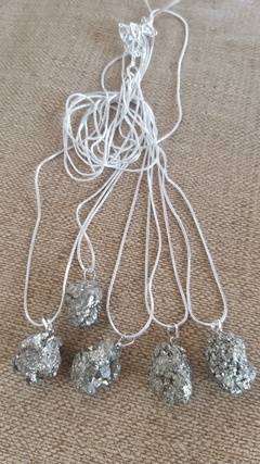 Pingente pirita pino prata 950 corrente cobra prata 925 - abundância - Orgonites e loja de artigos esotéricos