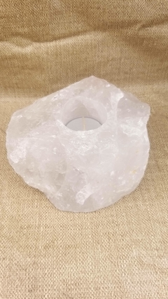 Porta-velas de cristal de quartzo branco bruto - 1,523Kg - Orgonites e loja de artigos esotéricos