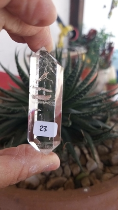 Cristal de quartzo biterminado extra limpo 35g, 6,5cm