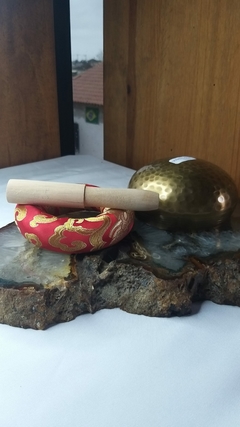 Kit Tigela tibetana cobre martelado - 9,5cm + bastão + almofada - Orgonites e loja de artigos esotéricos