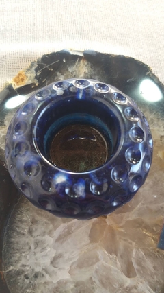 Kit Vasinho de orgonite multiuso 8cm + mini incensário + vela aromática - quartzo azul na internet
