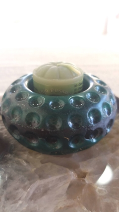 Kit Vasinho de orgonite multiuso 8cm + mini incensário + vela aromática - quartzo verde - Orgonites e loja de artigos esotéricos