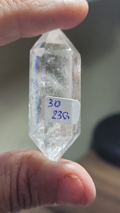 Cristal de quartzo biterminado 23g, 4,8cm com arco íris - loja online