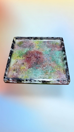 Orgonite porta-copos quadrado 10x10 - prosperidade