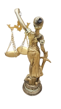 Têmis, Deusa da Justiça, da Ordem e da Lei - resina dourada, 19cm - comprar online