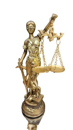 Têmis, Deusa da Justiça, da Ordem e da Lei - resina dourada, 19cm - loja online