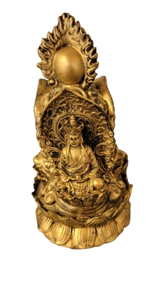 Estatueta da Tríade Amida de deuses budistas, resina 14,5cm - Orgonites e loja de artigos esotéricos