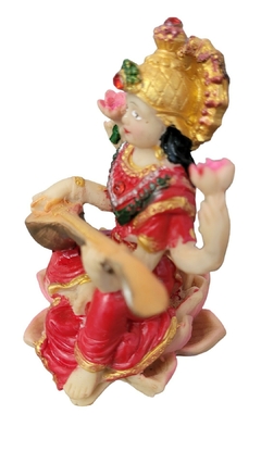 Estatueta de Saraswati na flor de lótus, 9,5cm - deusa da sabedoria na internet