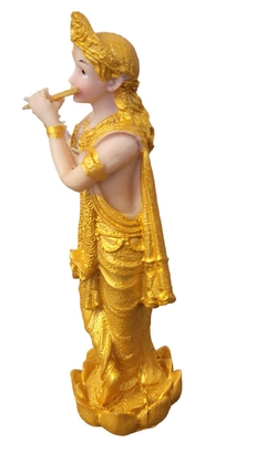Estatueta Krishna tocando flauta - resina 15cm - comprar online