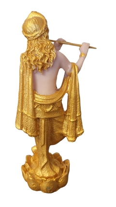 Estatueta Krishna tocando flauta - resina 15cm na internet