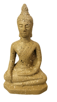 Estatueta Buda Sidarta Mudra Abhaya 12cm - resina arenito bege - comprar online