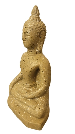 Estatueta Buda Sidarta Mudra Abhaya 12cm - resina arenito bege na internet
