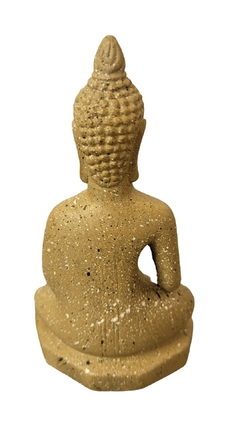Estatueta Buda Sidarta Mudra Abhaya 12cm - resina arenito bege - Orgonites e loja de artigos esotéricos
