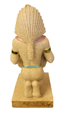 Estátua de Faraó com porta-velas em arenito 16cm - comprar online