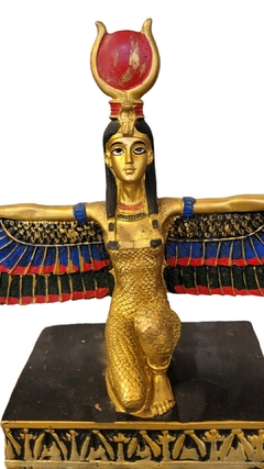 Estátua de Isis alada com sol em resina 23cm de largura - Orgonites e loja de artigos esotéricos