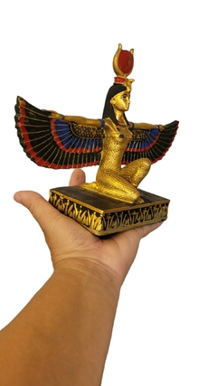 Estátua de Isis alada com sol em resina 23cm de largura - comprar online