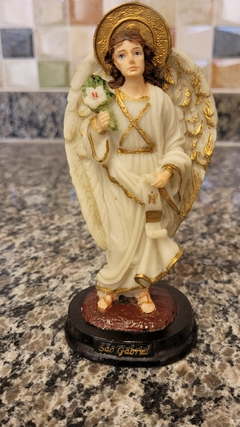 Estátua Arcanjo Gabriel em resina 14,5cm - Raio branco
