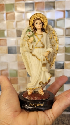 Imagem do Estátua Arcanjo Gabriel em resina 14,5cm - Raio branco