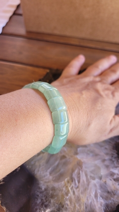 Imagem do Pulseira/bracelete de quartzo verde - Saúde e Boa-sorte - 2 tamanhos