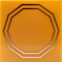 Gráfico radiestésico de cobre decágono duplo 14cm