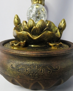 Fonte de água de resina buda na flor de lótus - 20cm - cod 14163 - Orgonites e loja de artigos esotéricos