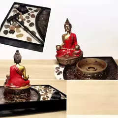 Buda 15cm Jardim Zen e incensário base orgonite - Serenidade e Equilíbrio na internet