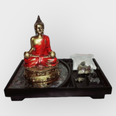 Buda 15cm Jardim Zen e incensário base orgonite - comprar online