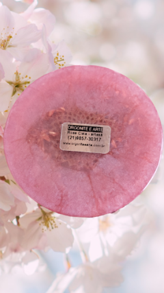 Porta-Copos de Orgonite Mandala 81mm Quartzo Rosa - Amor