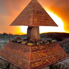 Pirâmide de orgonite motivos egípcios 15,5cm - poder pessoal - comprar online