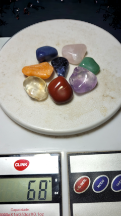 Kit pedras chakras com folheto do Pai Nosso - tamanho P - 60 à 70g - 8 pedras na internet