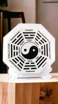 Baguá talismã Yin/Yang em vidro 9cm9 na internet