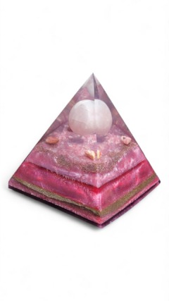 Pirâmide de orgonite (13,5x12,5)cm - Amor - Orgonites e loja de artigos esotéricos