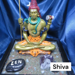 Shiva 21cm base de madeira com orgonite e cristais - comprar online