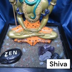 Shiva 21cm base de madeira com orgonite e cristais - loja online