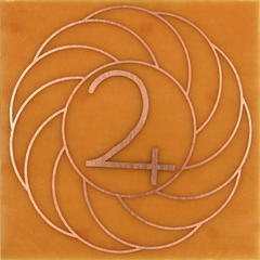 Gráfico radiestésico de cobre Turbilhão com júpiter 15cm