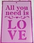 Stencil 20 x 30  cm ALL YOU NEED IS LOVE