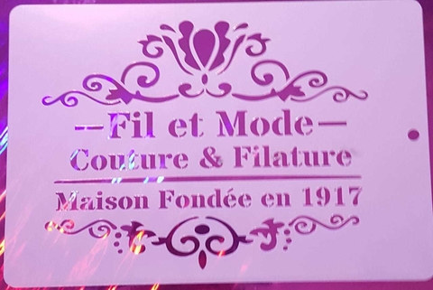 Stencil 20 x 30  cm FIL ET MODE