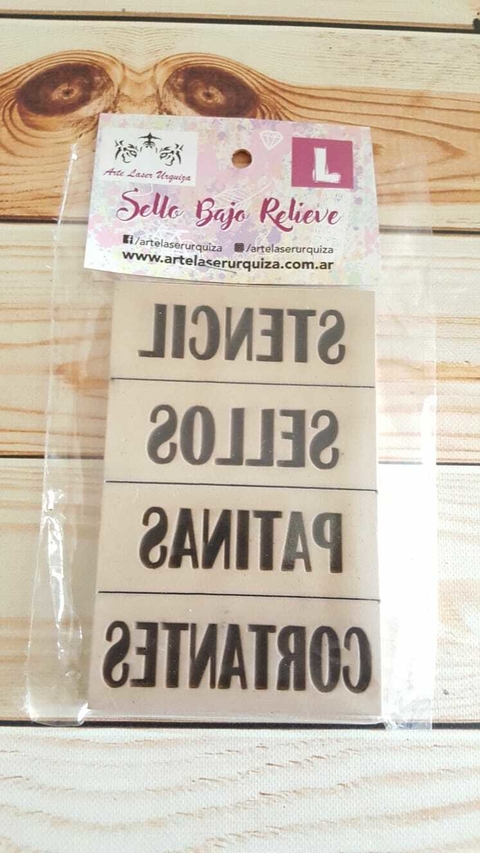 Kit de 4 Sellos bajo relieves para etiquetas intercambiables Stencils