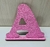 Letra e Símbolos de mesa com base 10cm de altura MDF cru e EVA com Glitter Rosa - loja online
