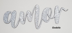 Palavra Amor Em EVA Glitter com placa MDF 3mm