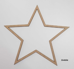 Moldura Estrela MDF cru 1cm de largura e 3mm de espessura