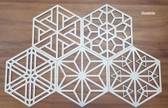 Painel Decorativo Cobogó  Hexagonal PH-12 MDF Branco 3mm de espessura - comprar online