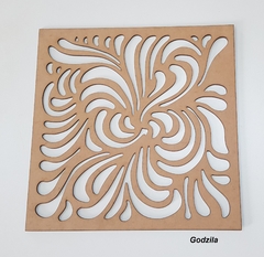 Painel decorativo Cobogó Quadrado PQ10 MDF cru 3mm espessura