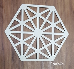 Painel Decorativo Cobogó Hexagonal PH-26 MDF Branco 3mm de espessura