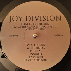 Joy Division – That'll Be The End (Live At The Ajanta Cinema, Derby, UK - April 19th, 1980) (VINIL) - WAVE RECORDS - Alternative Music E-Shop