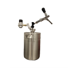 MINI KEG 5LT BALL LOCK + CANILLA DOBLE ACCION + MINI REGULADOR