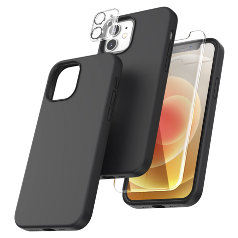 Kit Funda Silicona Templado Y Cubre Camara Para iPhone 13 Pro Max