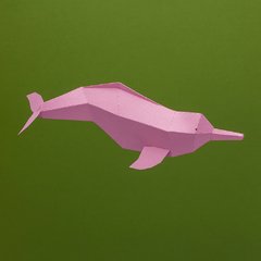 Delfín amazónico de papel para armar