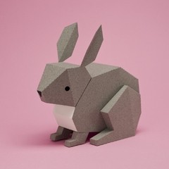 Conejo europeo de papel para armar